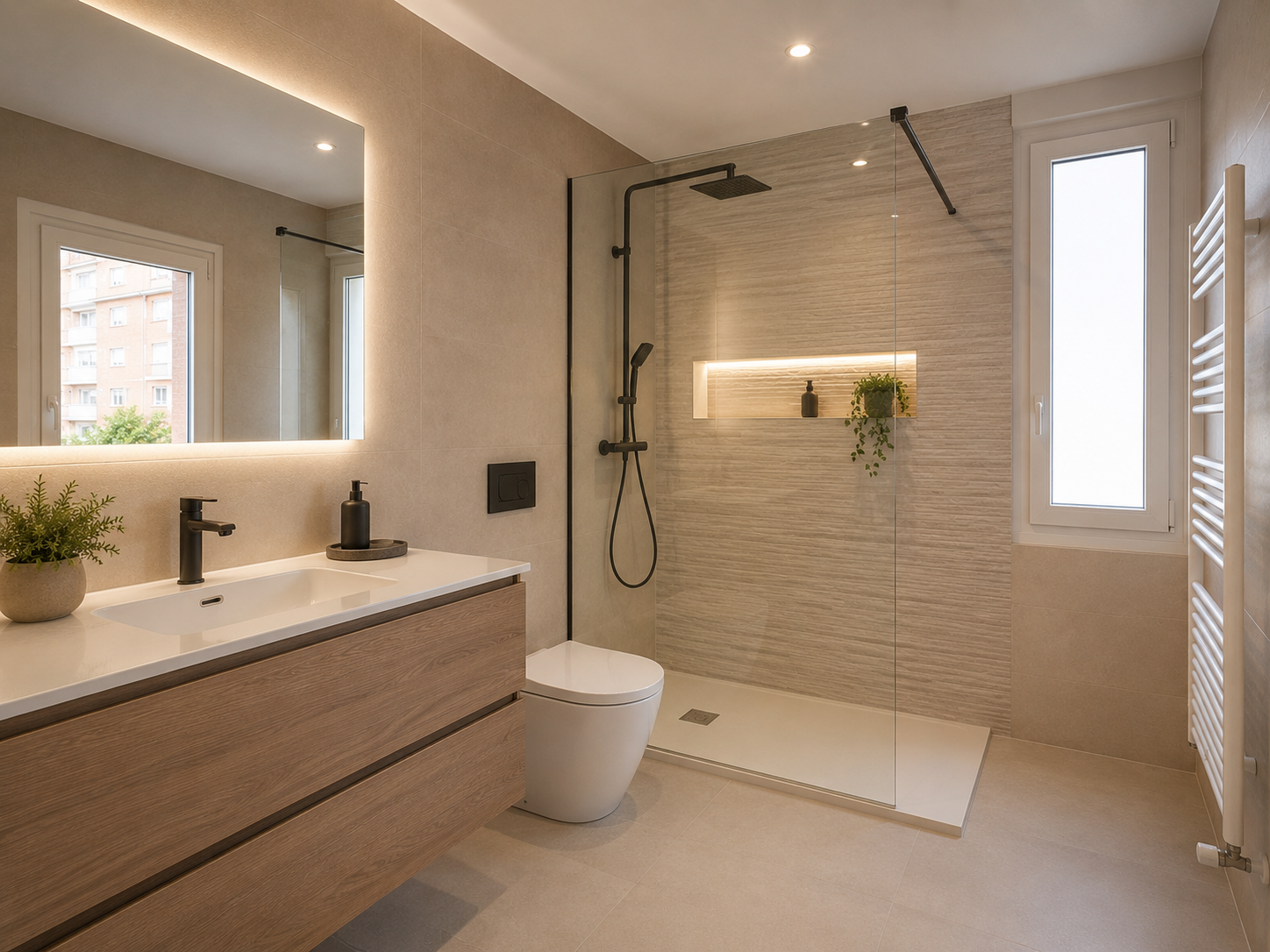 Baño elegante reformado en Valladolid