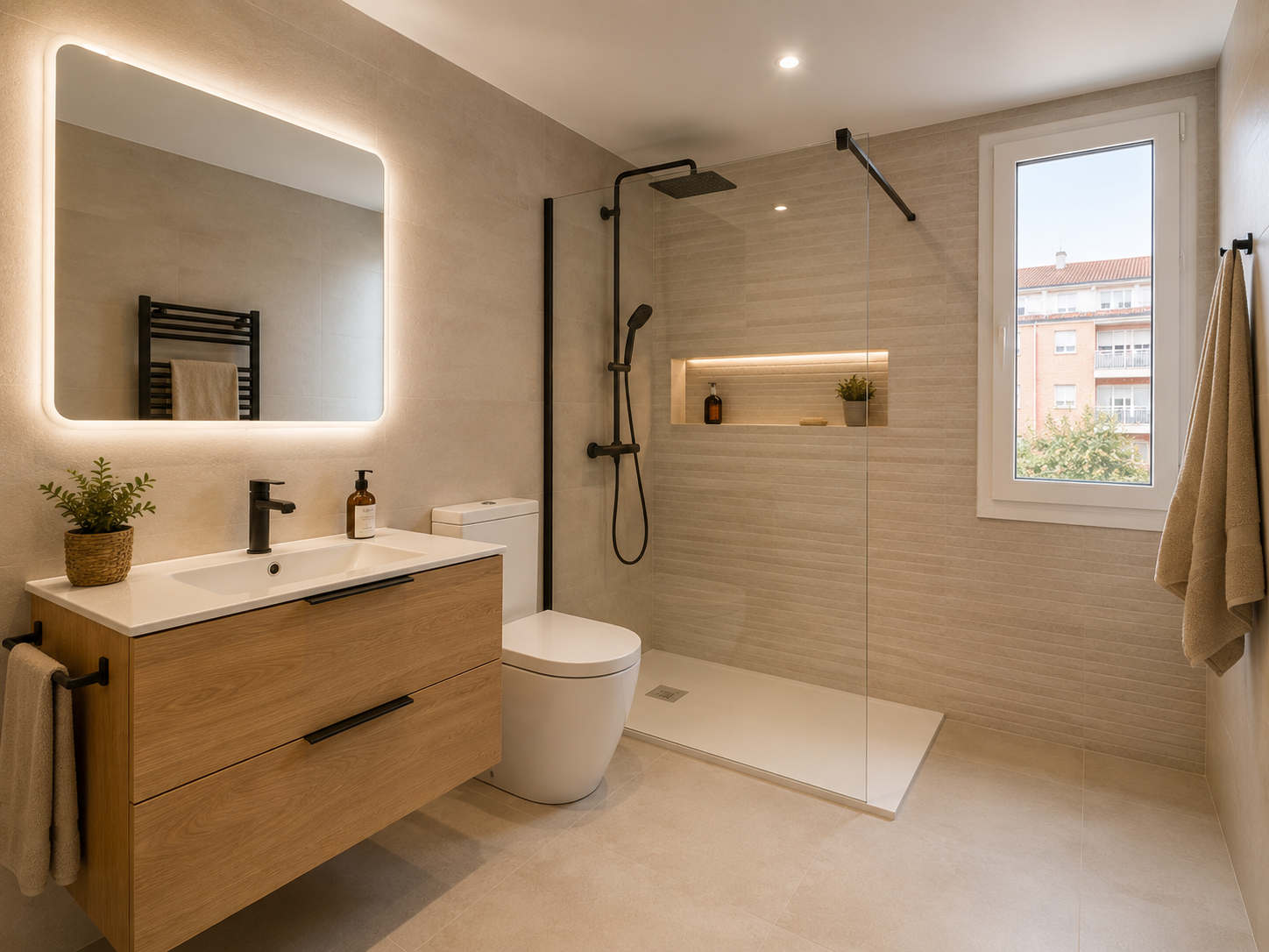 Baño con ducha moderna en Valladolid